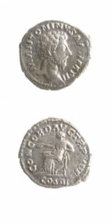 Silver Denarius of Emperor Marcus Aurelius, 161 CE - 180 CE