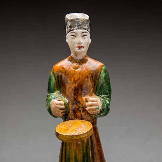 Set of Three Ming Glazed Terracotta Attendants, 1368 CE - 1644 CE