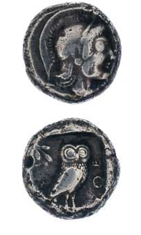 Attic Silver Tetradrachm, 500 BCE
