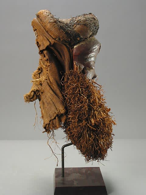 Pende Wooden Mask with a Raffia Beard, 20th Century CE
