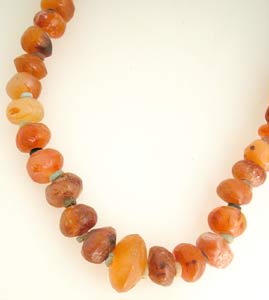 Necklace Of Antique Carnelian And Faience Beads, 1900 BCE - 300 CE