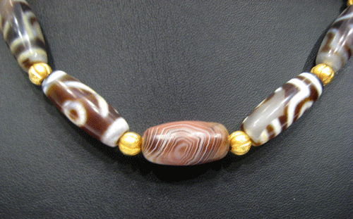 Agate, Gold Beaded Necklace, 1700 CE - 1900 CE