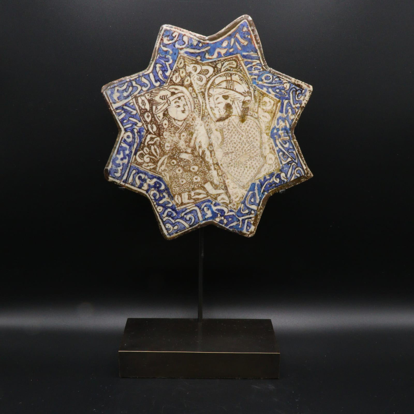 Ilkhanid Lustreware Tile, depicting a Couple in Conversation, Thirteenth to Fourteenth Century AD