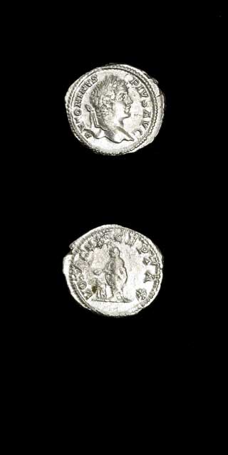 Silver Denarius of Emperor Caracalla, 202 CE