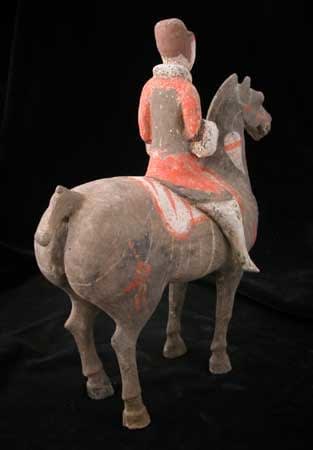 Han Polychrome Horse and Rider, 206 BCE - 220 CE