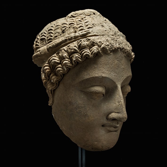 Gandharan Stucco Head of Buddha, 100 CE - 400 CE