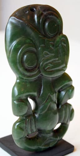 Maori Greenstone Hei Tiki Amulet, 17th Century CE - 19th Century CE