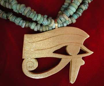 Necklace of Egyptian Faience Beads & Eye Of Horus, 1600 BCE - 1100 BCE