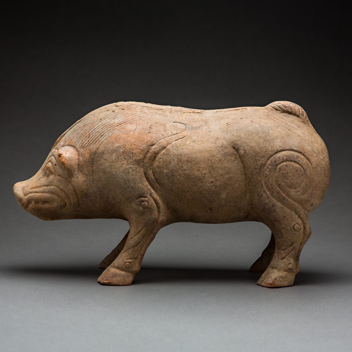 Eastern Han Terracotta Sculpture of a Pig, 23 CE - 220 CE
