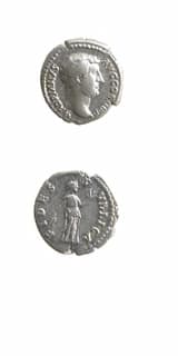 Silver Denarius of Emperor Hadrian, 117 CE - 138 CE