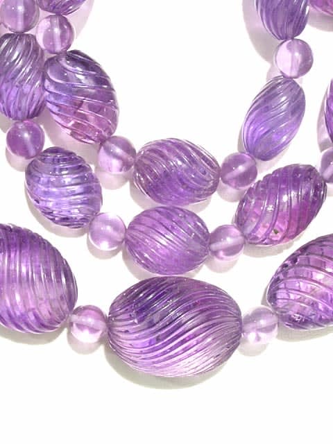 Necklace Composed Of Genuine Amethyst Beads