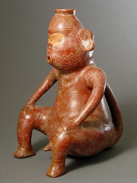 Monkey Effigy Vessel, 300 BCE - 300 CE