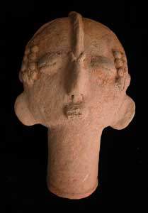 Bura Terracotta Sculpture of a Head, 3rd Century CE - 11th Century CE