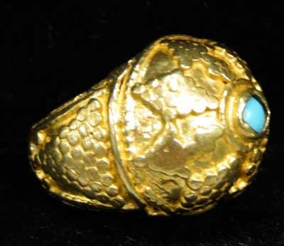 Turquoise Set in Gold Ring, 19th Century CE