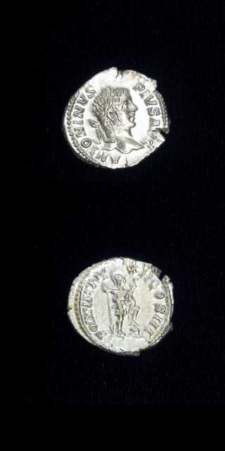 Silver Denarius of Emperor Caracalla, 200 CE - 210 CE