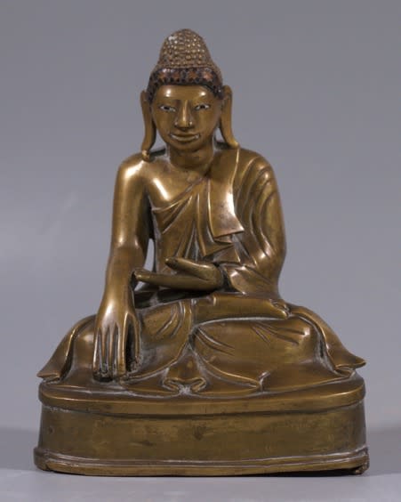 Burmese Mandalay Bronze Seated Buddha Shakyamuni, 1800 CE - 1900 CE