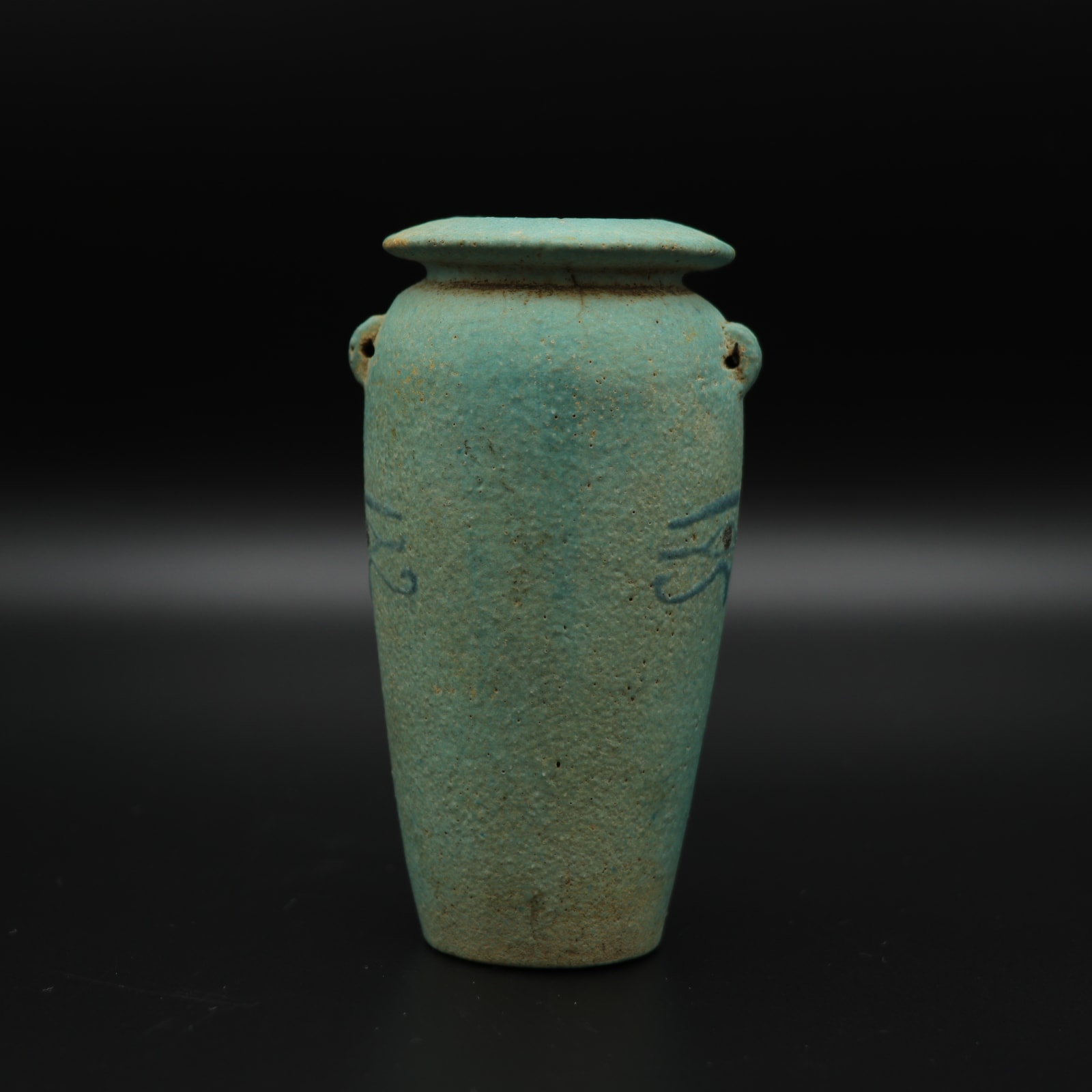 New Kingdom Faience Jar with Eyes of Horus, 1500 BC - 1069 BC
