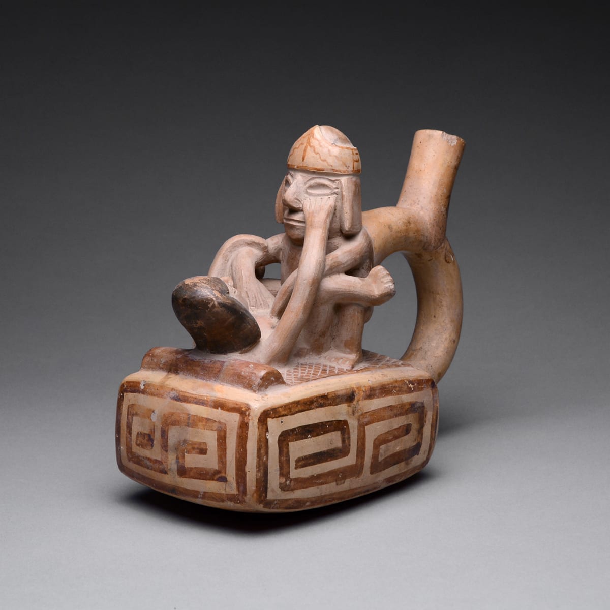 Moche Stirrup Vessel Depicting an Erotic Scene, 1 CE - 500 CE