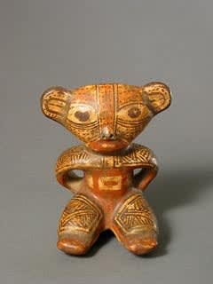 Terracotta Seated Masked Female, 500 CE - 800 CE