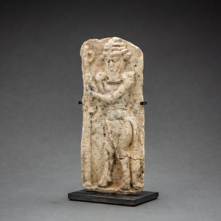 Old Babylonian Moulded Plaque with Standing Bull Man, 2000 BCE - 1700 BCE