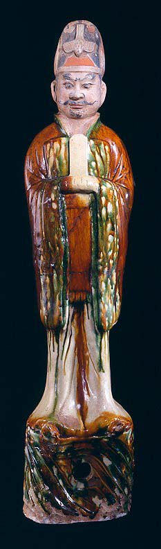 Tang Sancai-Glazed Civic Official, 618 CE - 906 CE