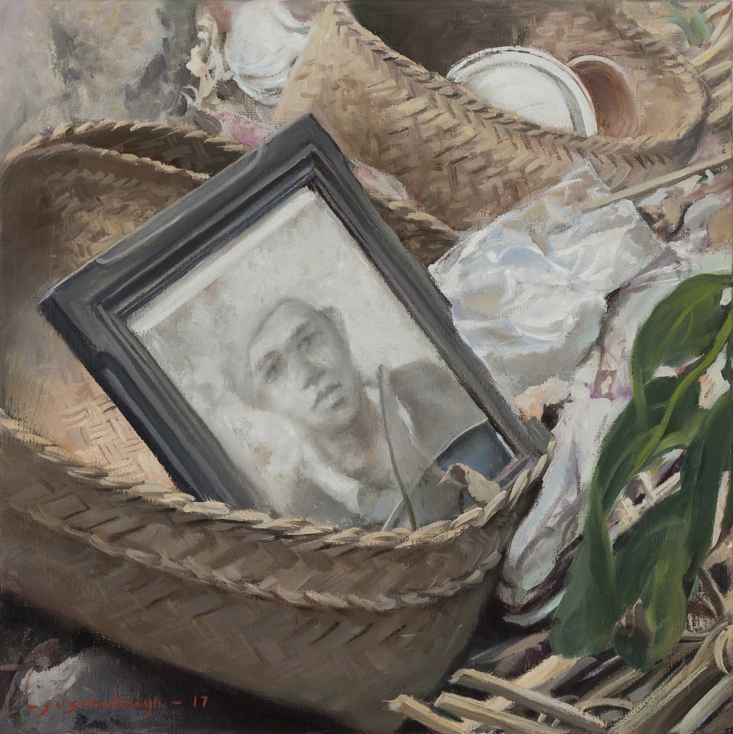 Jaco van Schalkwyk, Nature Morte Tondo. His Things are Still Here I, 2017