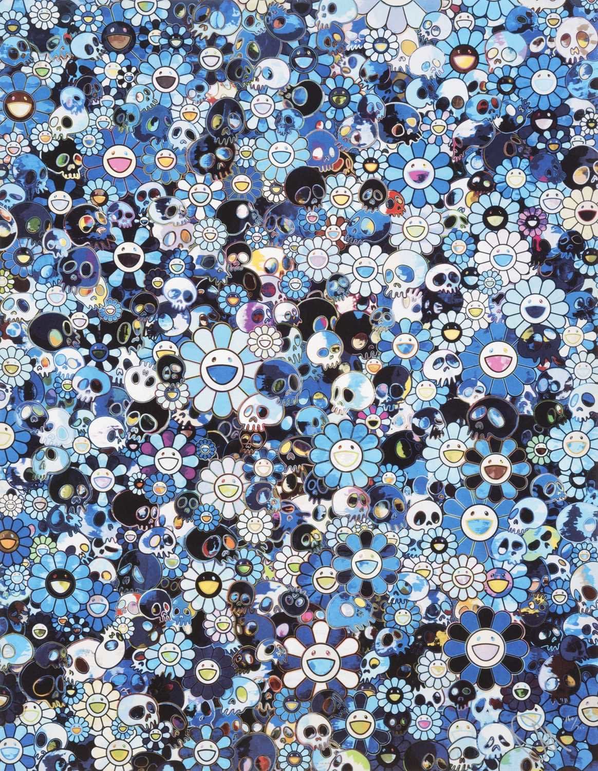 Takashi Murakami, Blue Flower & Skulls', 2012