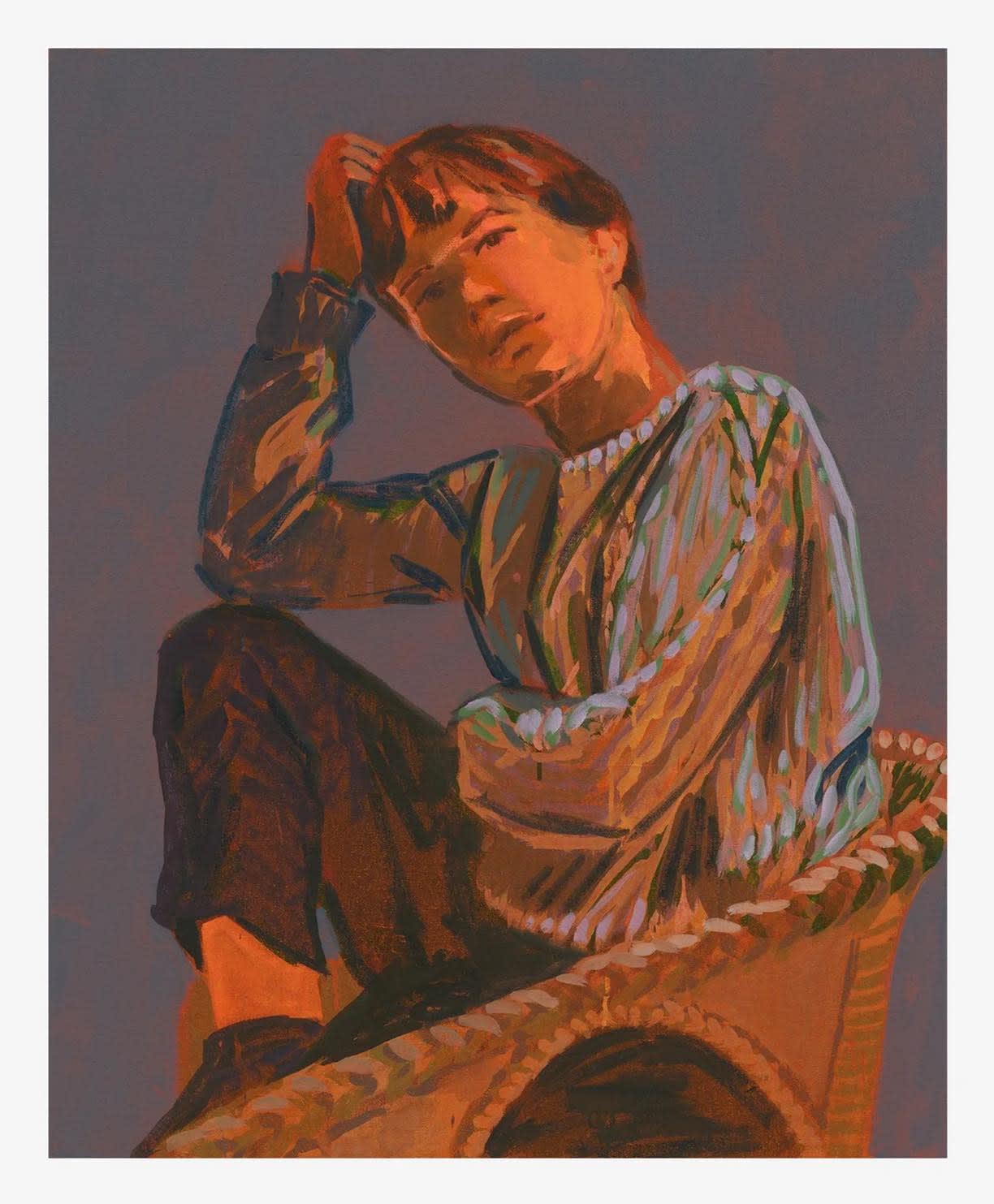 Claire Tabouret, Self-portrait (blue), 2021