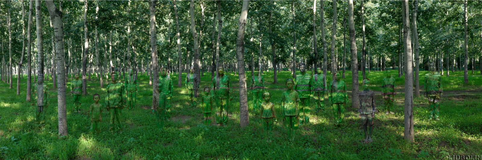 Liu Bolin, Target - Forest, 2013