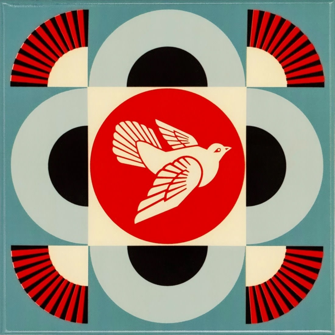 Shepard Fairey, Geometric Dove (Blue), 2021