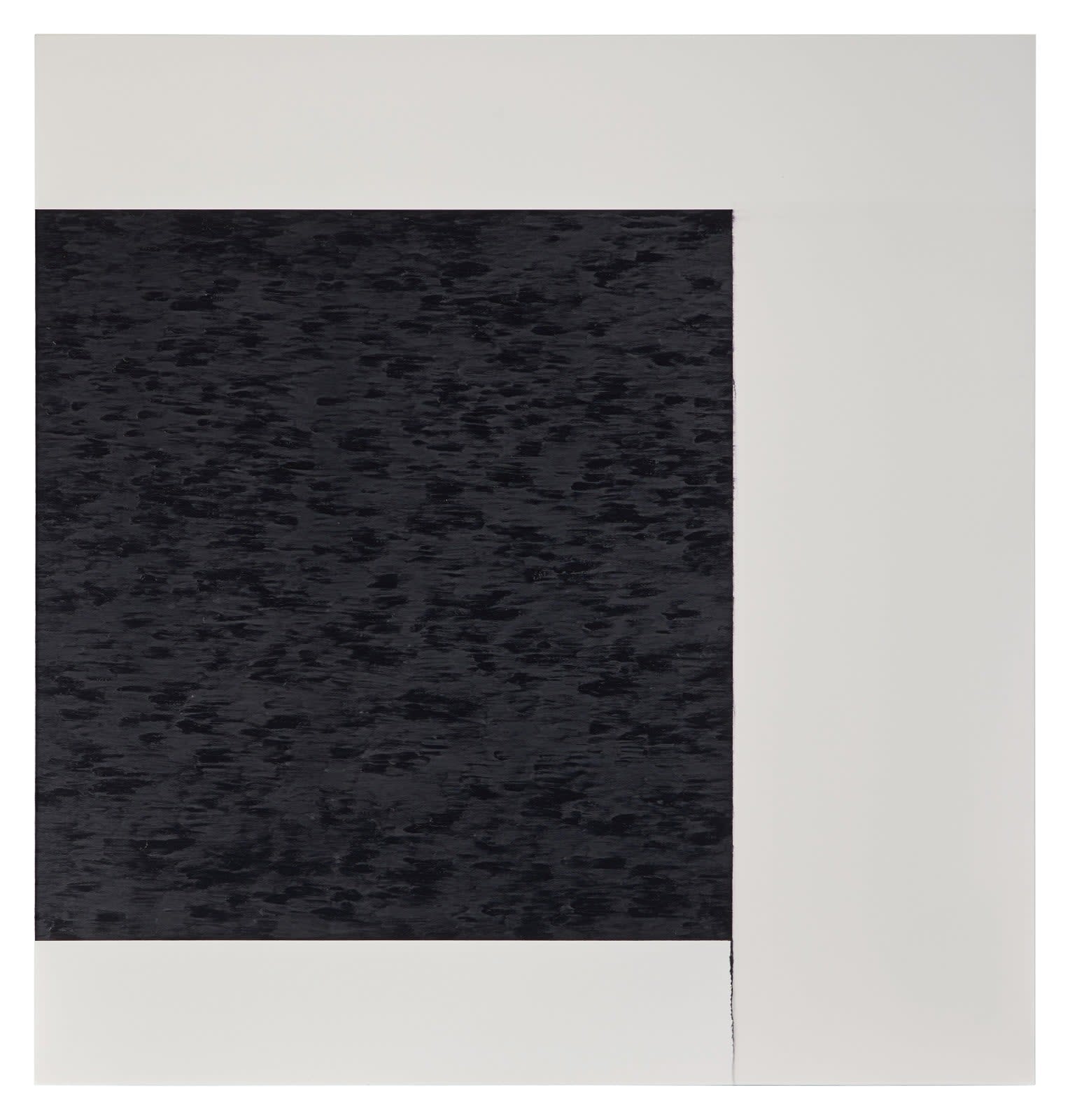 Callum Innes, Exposed painting, Paynes Grey / Yellow oxide on white, 1998