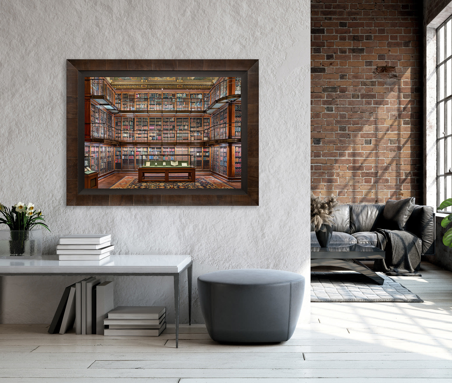 Mario Basner, Morgan Library II, Tabacchino Frame, Cigar Leaf, Black Liner