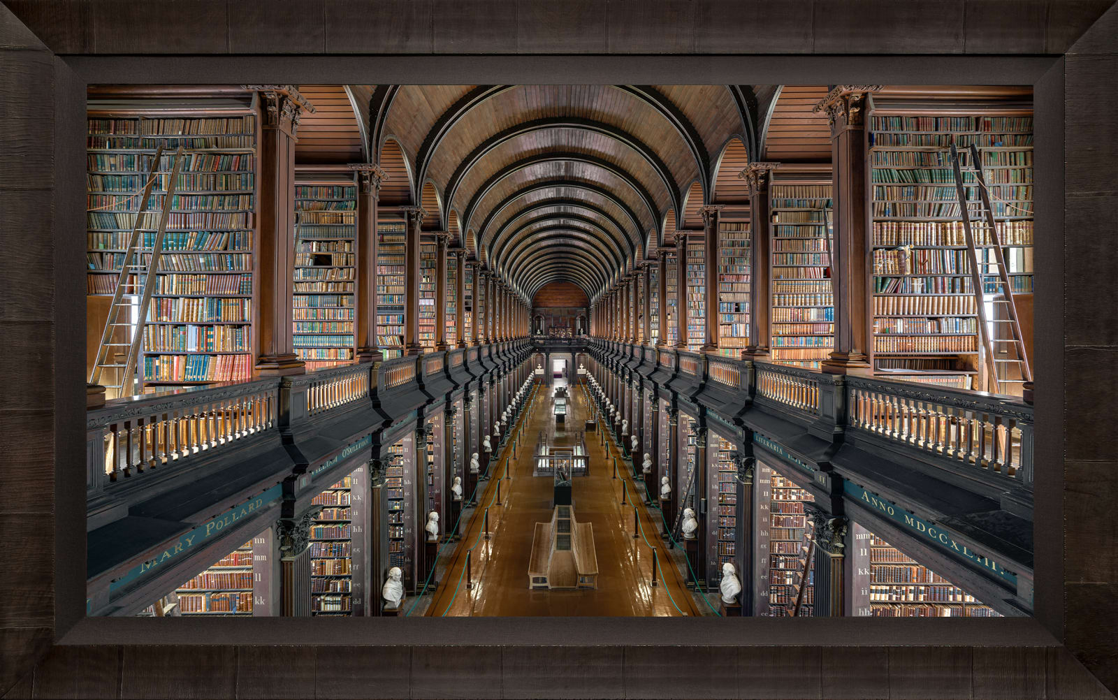 Mario Basner, Trinity College Library I, Tabacchino Frame, Dark Ash, Black Liner