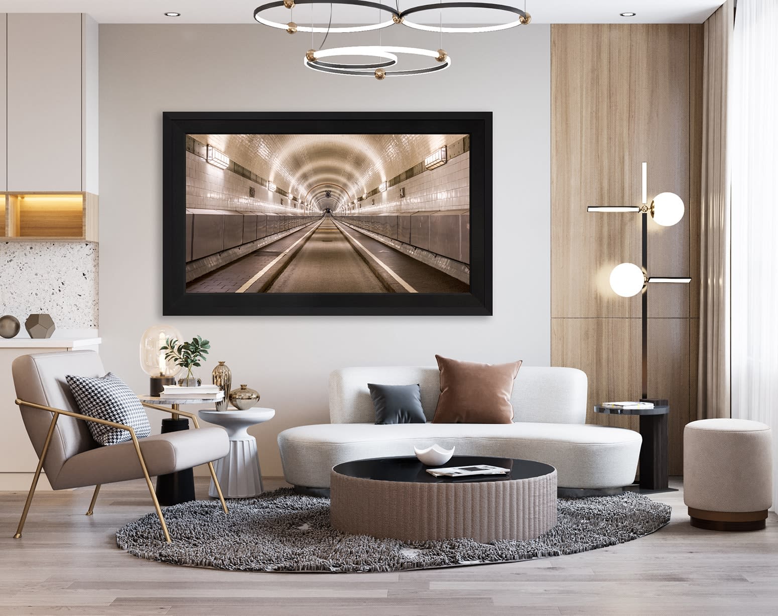 Mario Basner, Elbtunnel, Classic Black Frame, Black Liner