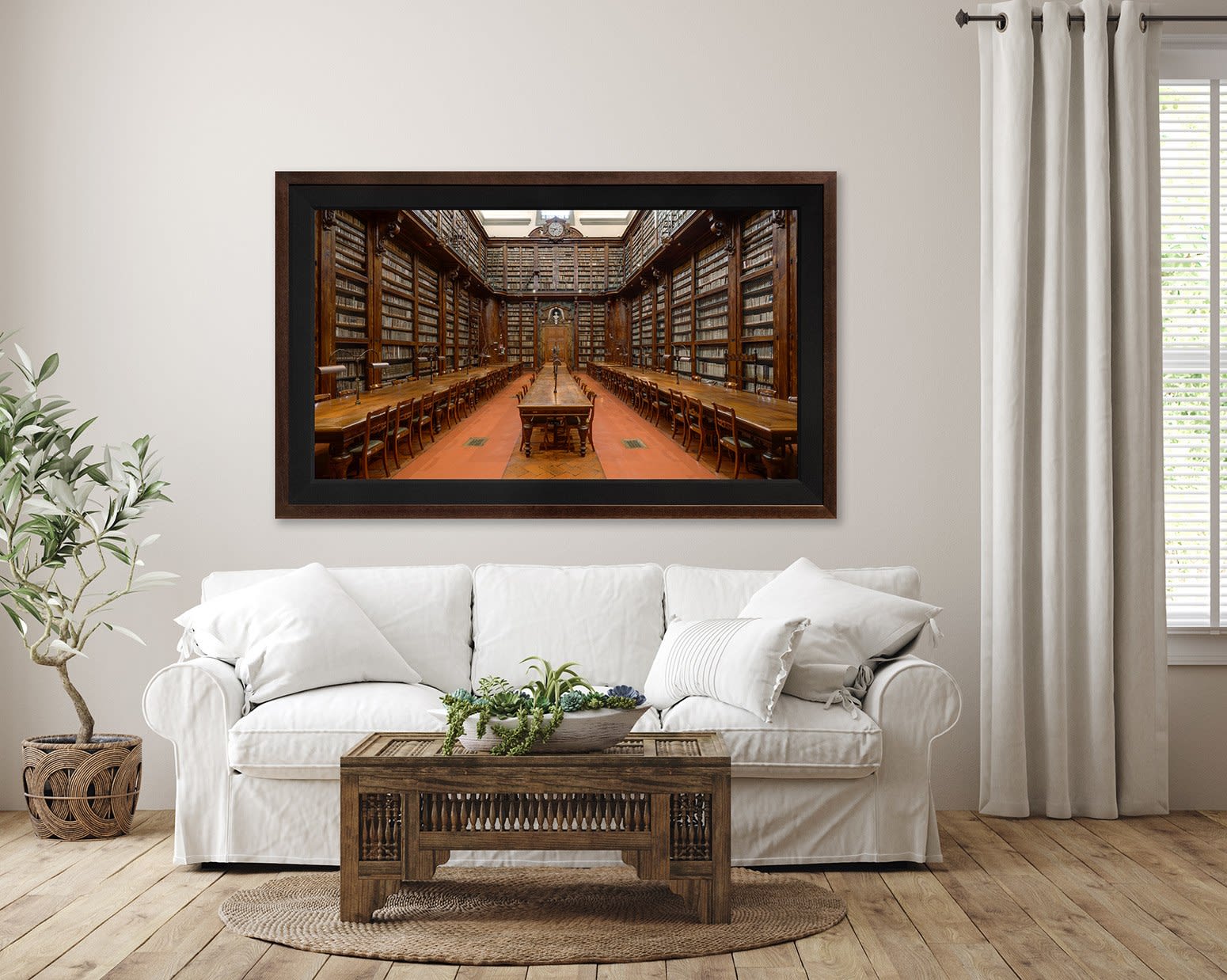 Mario Basner, Biblioteca Marucelliana, Classic Brown Frame, Black Liner