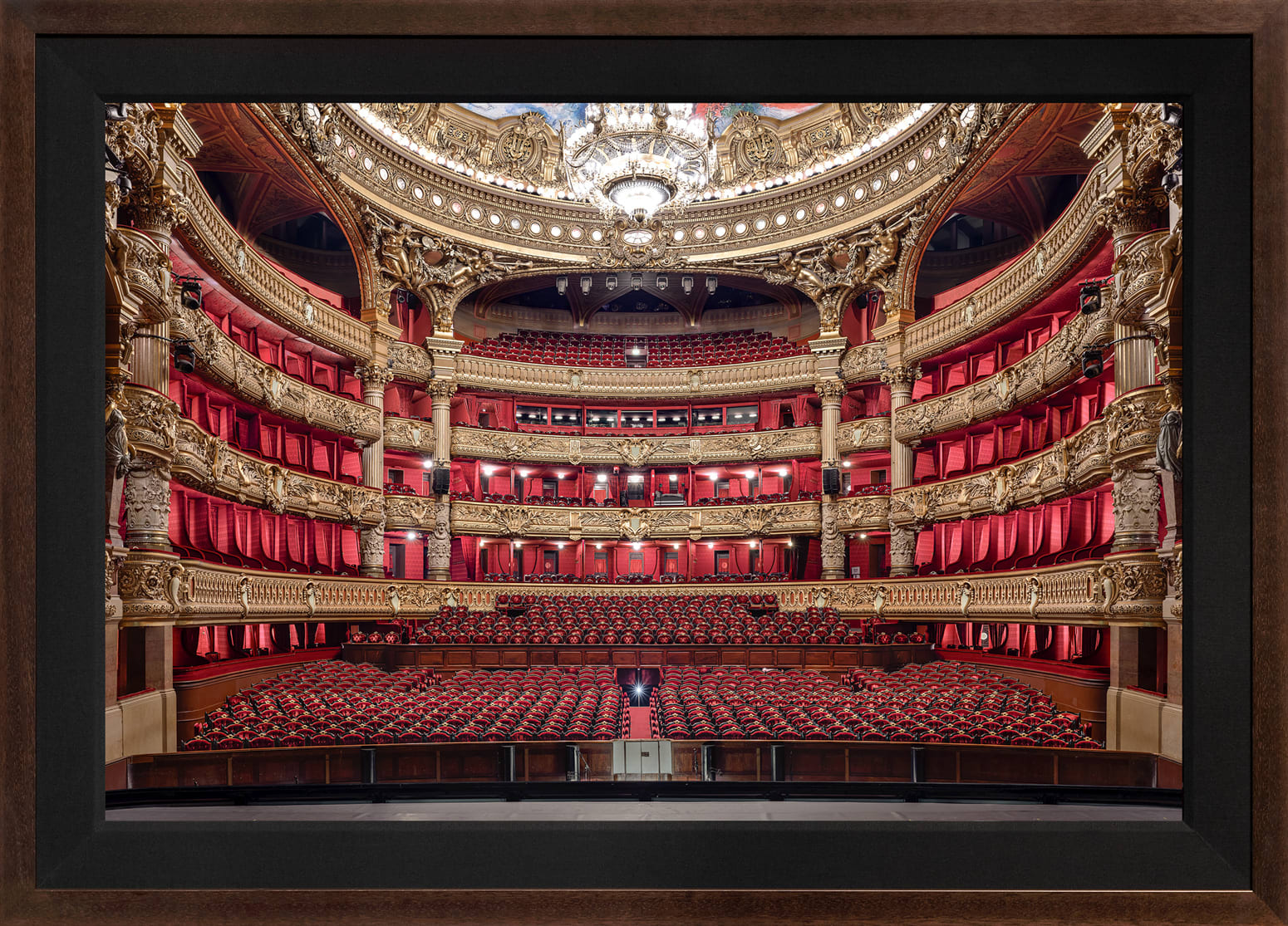 Mario Basner, Paris Opera House, Classic Brown Frame, Black Liner