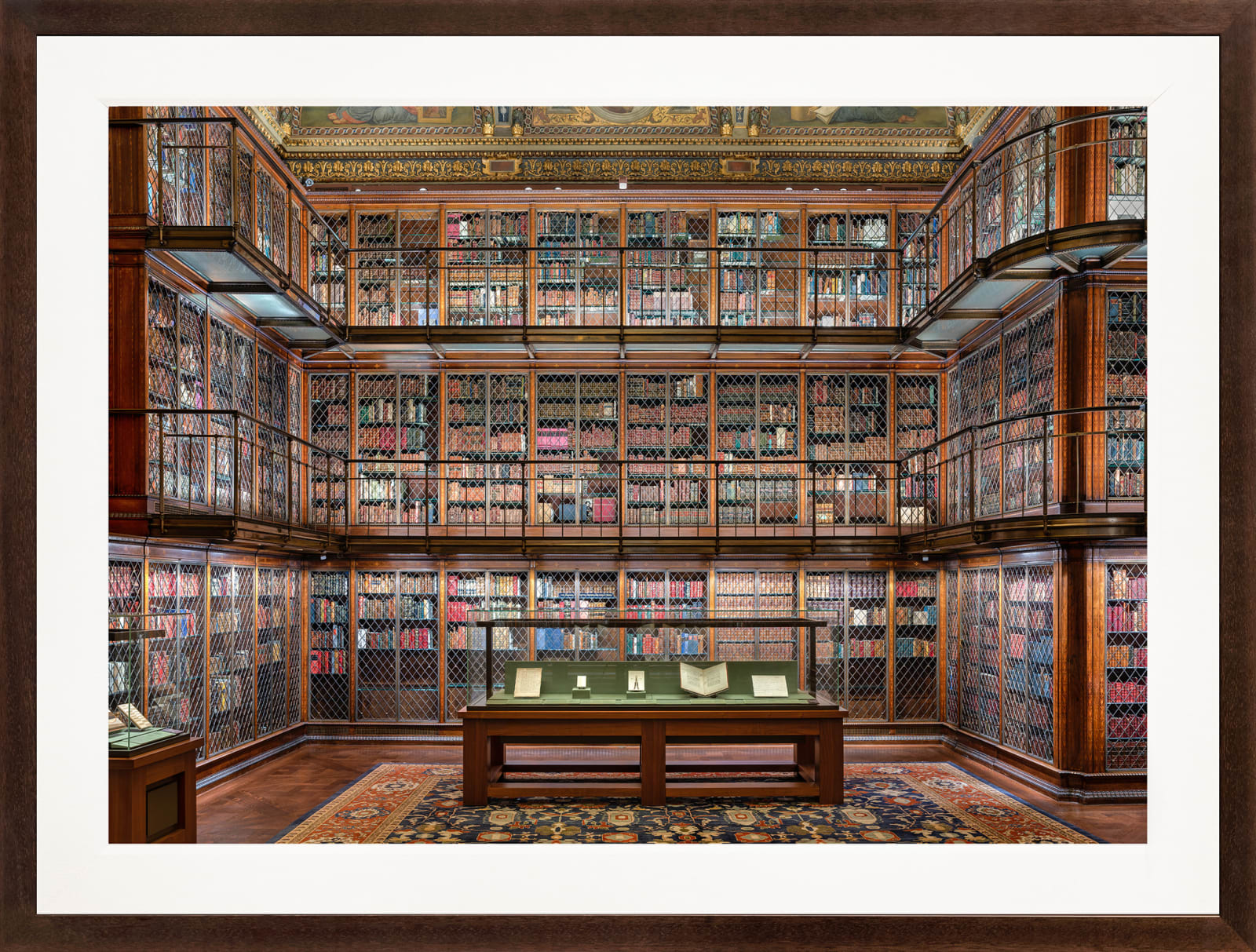 Mario Basner, Morgan Library II, Classic Brown Frame, White Liner