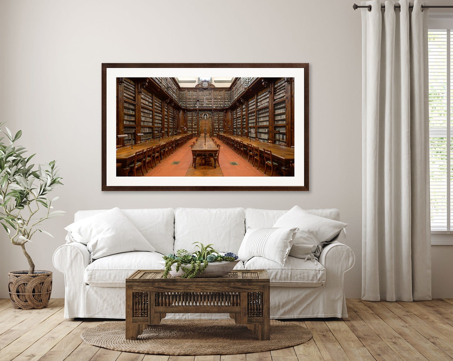 Mario Basner, Biblioteca Marucelliana, Classic Brown Frame, White Liner