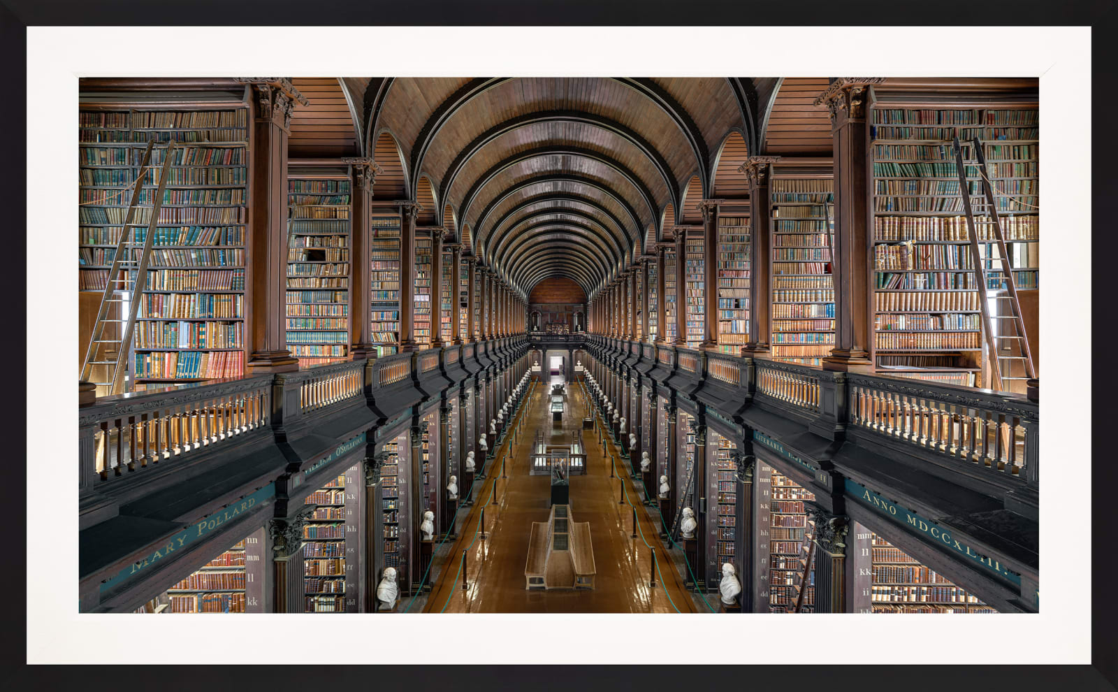 Mario Basner, Trinity College Library I, Classic Black Frame, White Liner