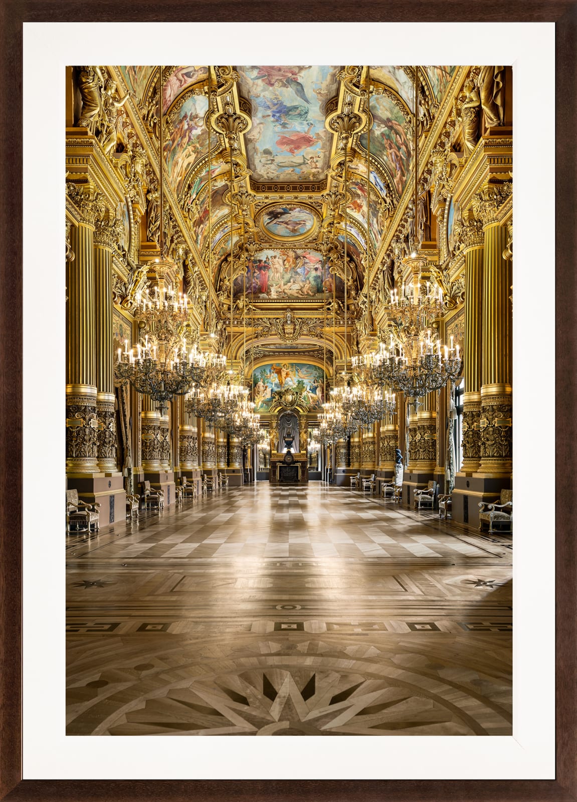 Mario Basner, Palais Garnier Grand Foyer, Classic Brown Frame, White Liner