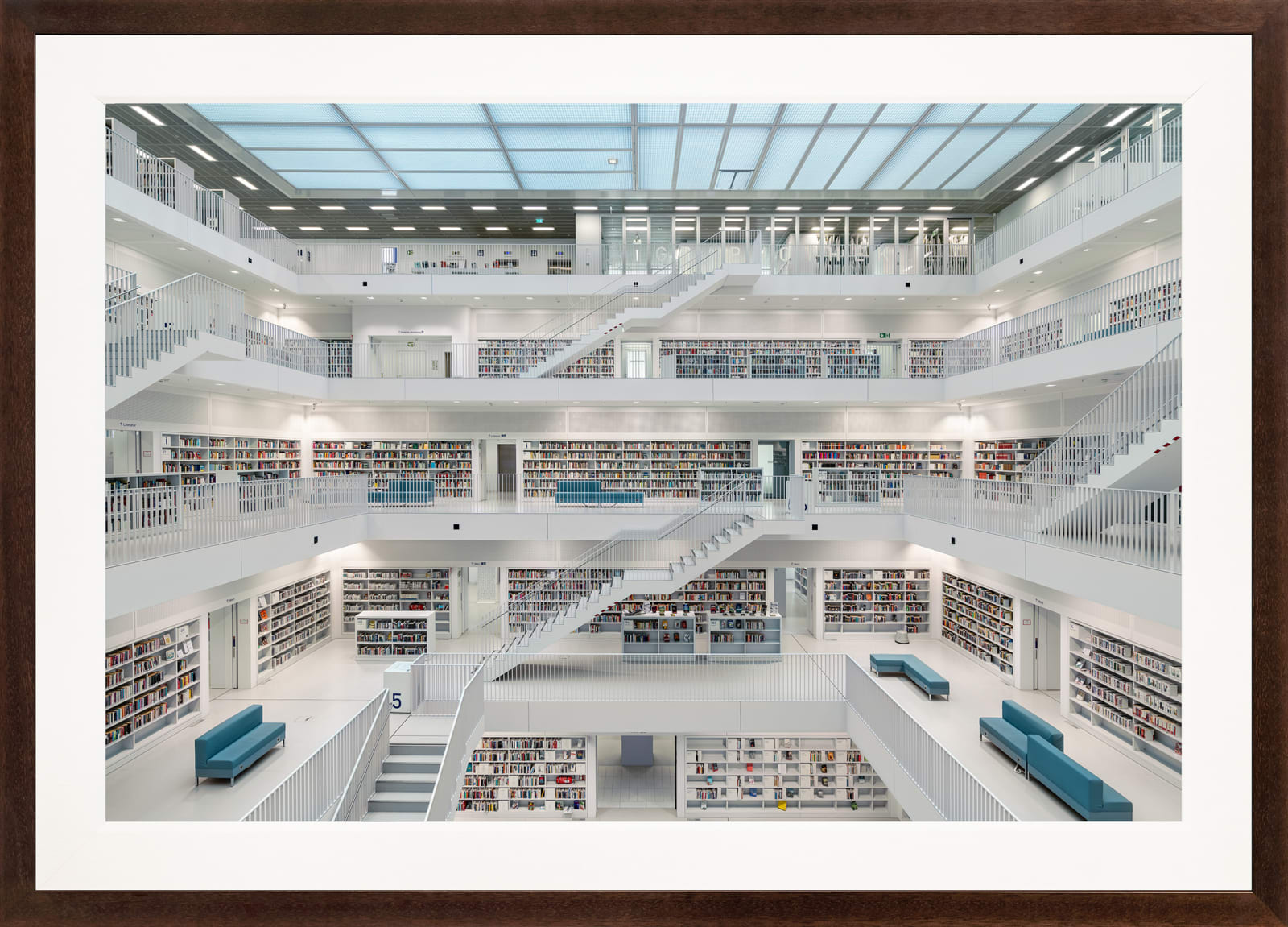 Mario Basner, Stuttgart City Library, Classic Brown Frame, White Liner, 2022