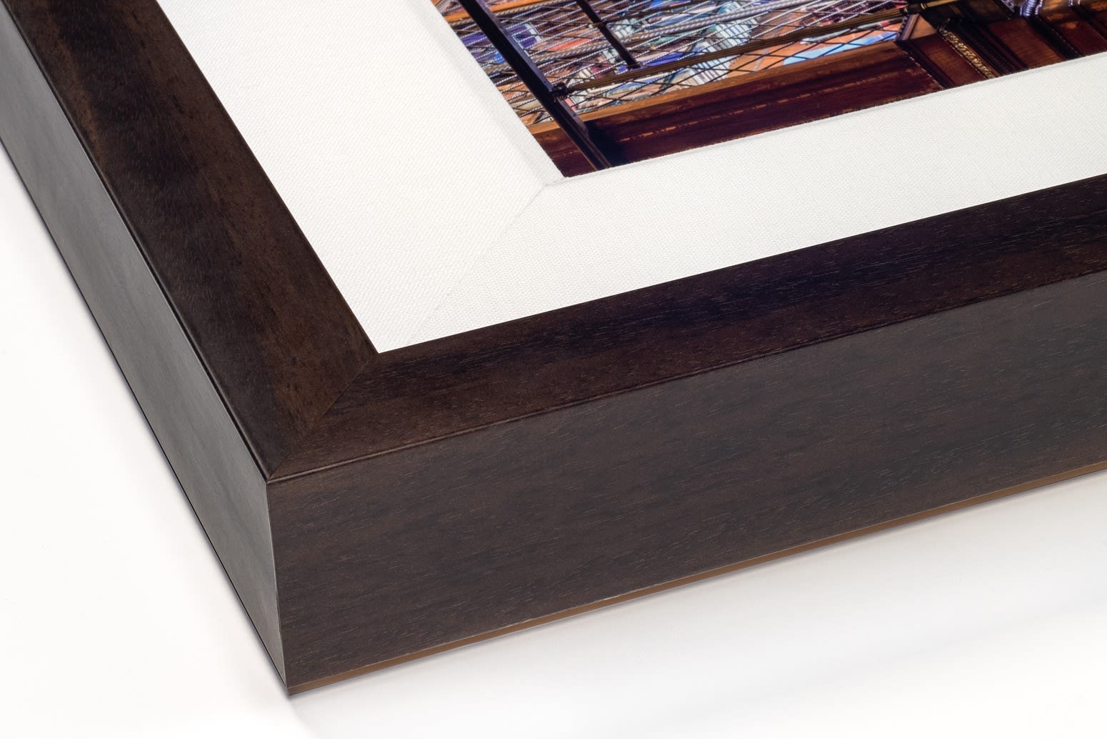 Mario Basner, Morgan Library I, Classic Brown Frame, White Liner