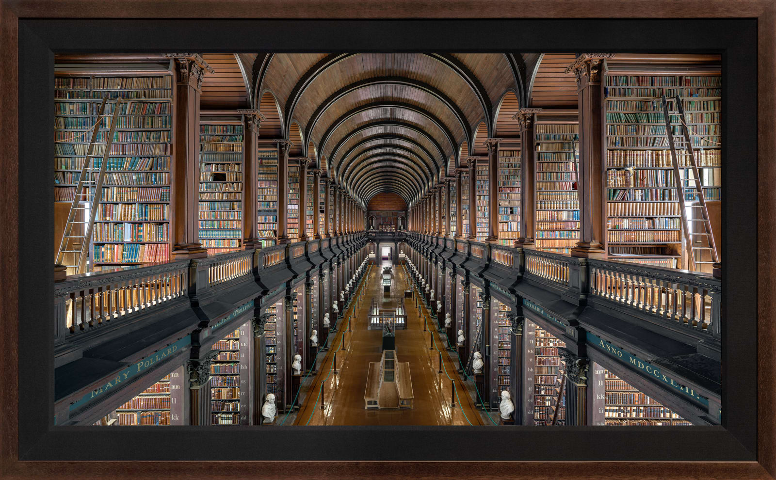 Mario Basner, Trinity College Library I, Classic Brown Frame, Black Liner