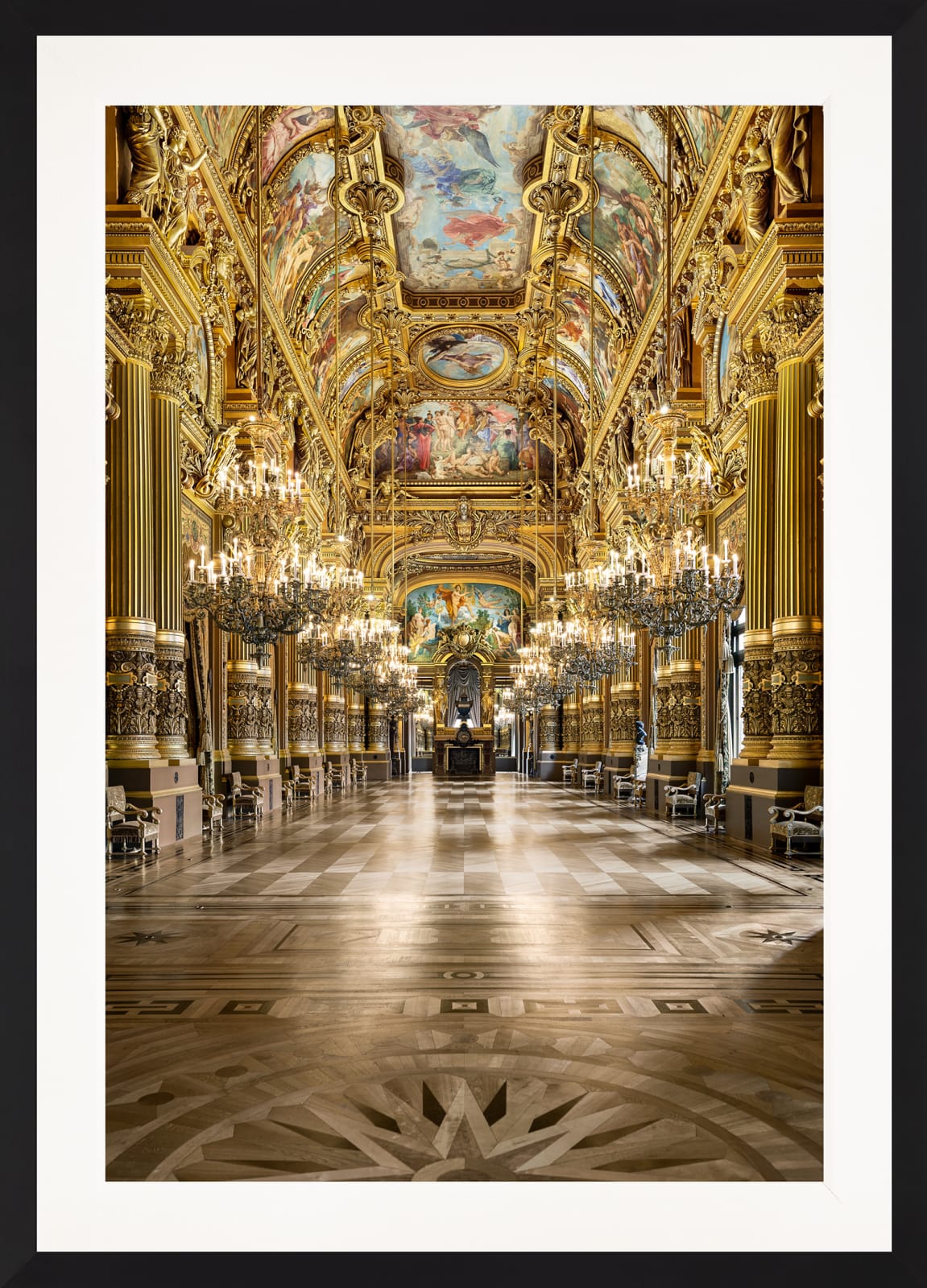 Mario Basner, Palais Garnier Grand Foyer, Classic Black Frame, White Liner