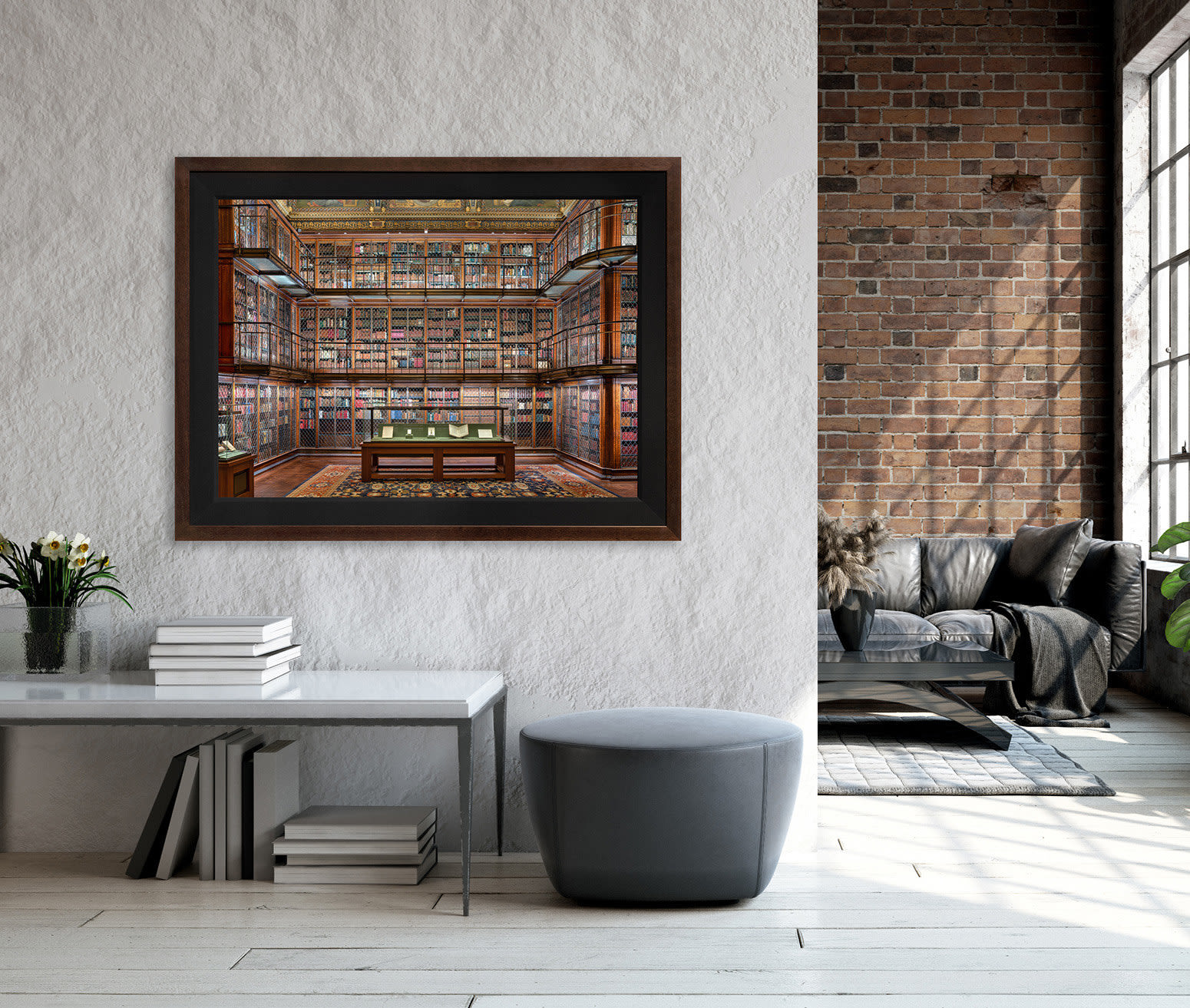 Mario Basner, Morgan Library II, Classic Brown Frame, Black Liner