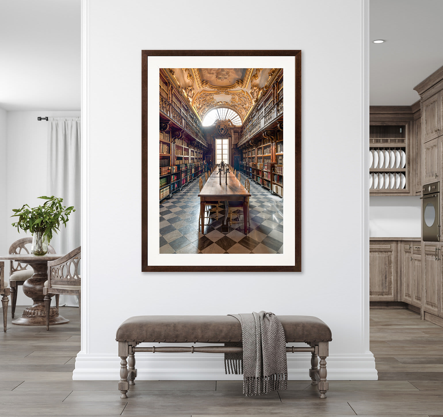 Mario Basner, Biblioteca Riccardiana, Classic Brown Frame, White Liner