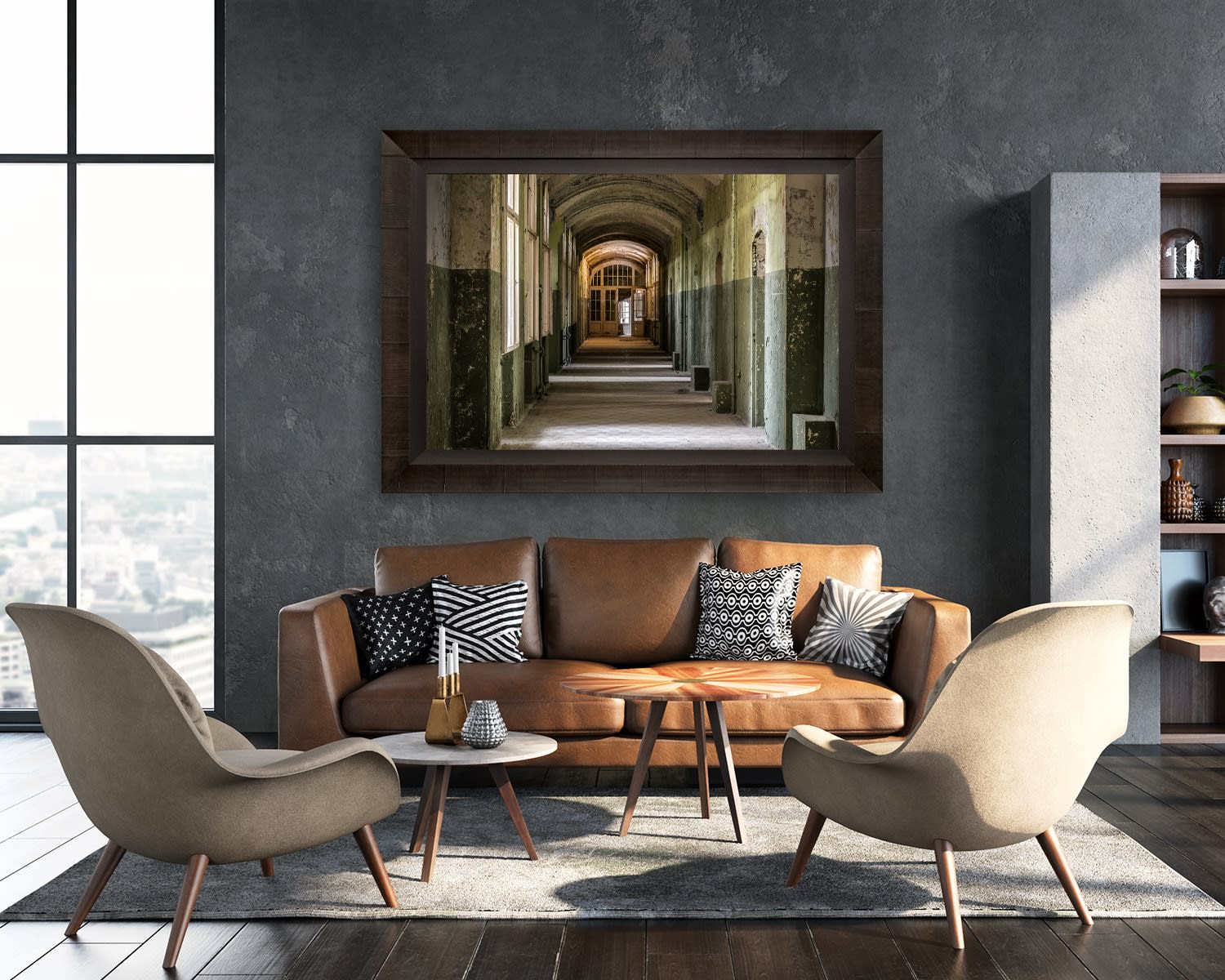Mario Basner, Corridor, Tabacchino Frame, Dark Ash, Black Liner