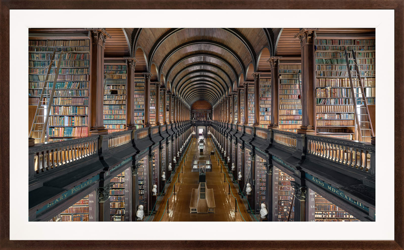 Mario Basner, Trinity College Library I, Classic Brown Frame, White Liner