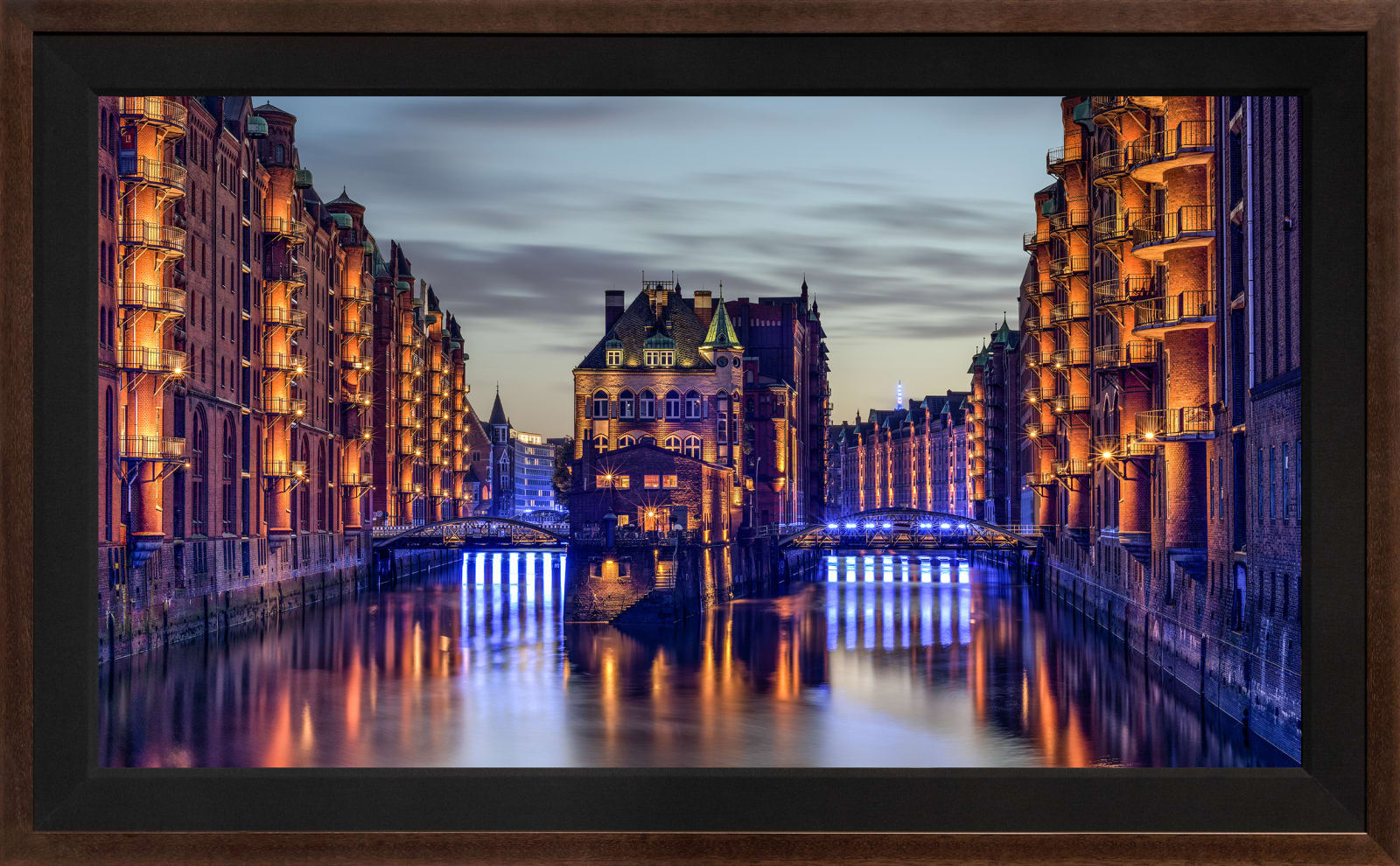 Mario Basner, Tea House, Classic Brown Frame, Black Liner