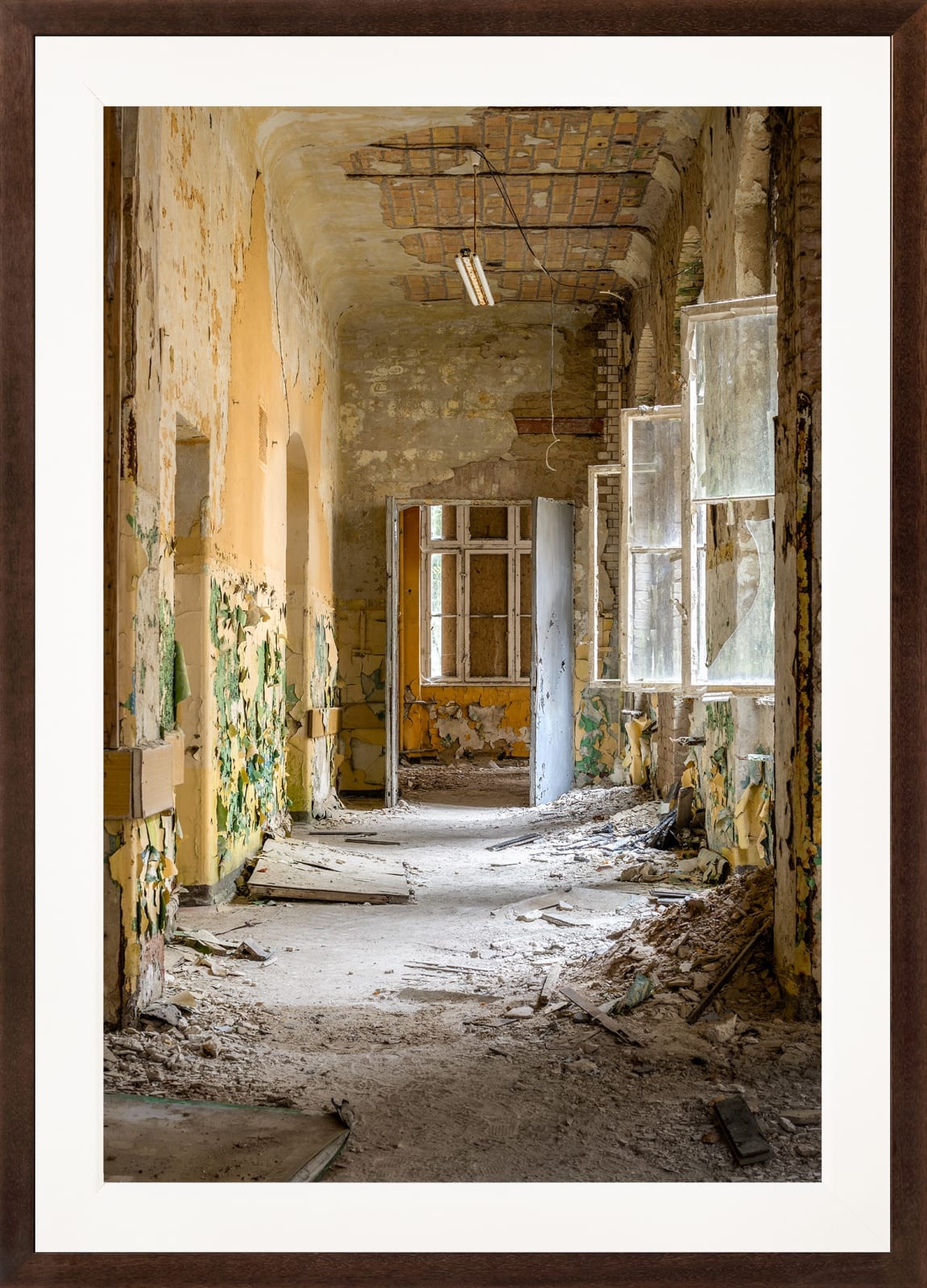 Mario Basner, Remnants of Time, Classic Brown Frame, White Liner